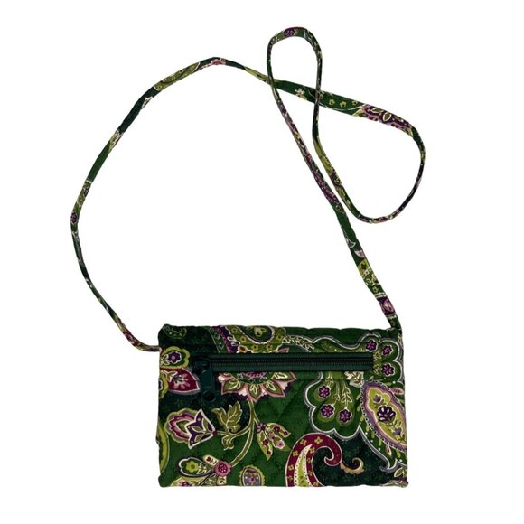 Vera Bradley Trifold Wallet With Optional Removable Long Strap Crossbody Green - Picture 2 of 7